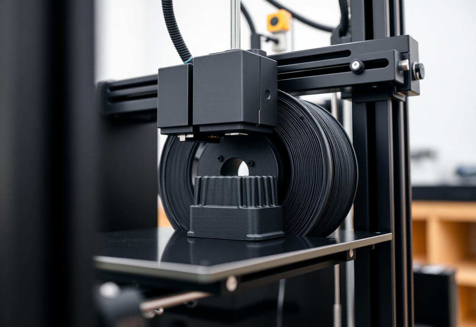 Industriell FDM 3D-skrivare från SlicePoint 3D tillverkar en teknisk komponent i additiv tillverkning
