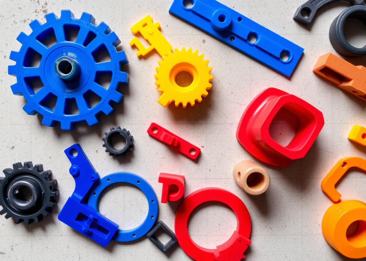 Sortiment av 3D-printade komponenter och prototyper från SlicePoint 3D