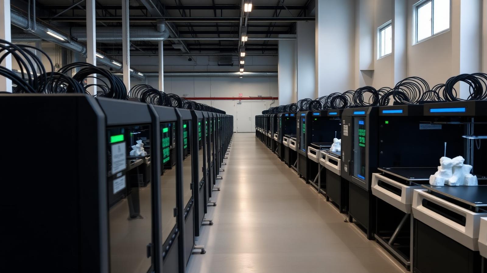 SlicePoint 3D printfarm med flera parallella 3D-skrivare för serieproduktion
